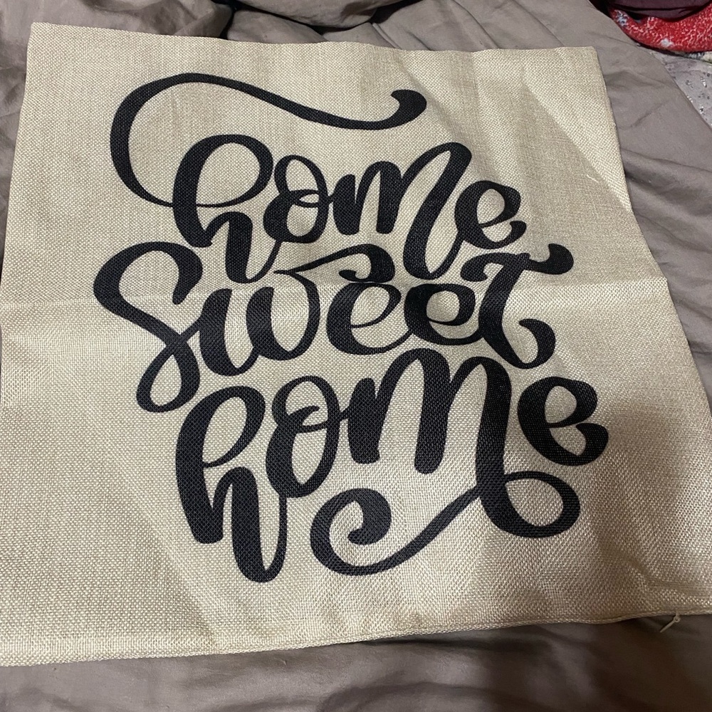 Home Sweet Home Accent Pillow‎ Cover - Black and Cream